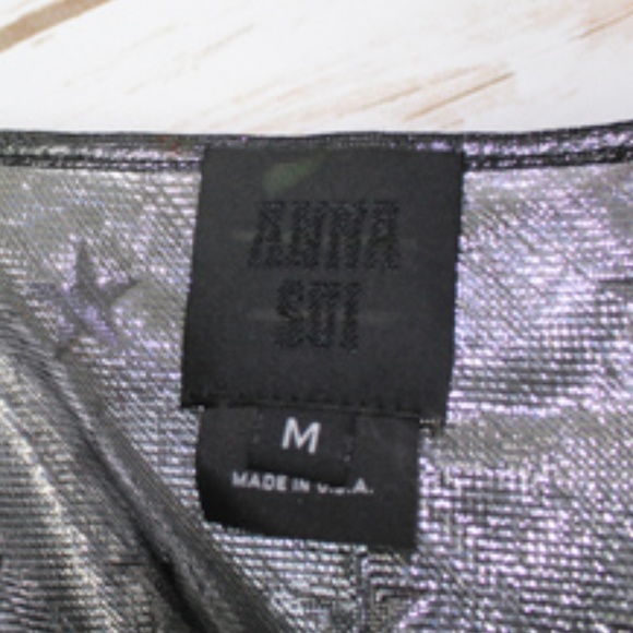 Anna Sui Silver Grey Metallic Star Crop Tank - Picture 4 of 5
